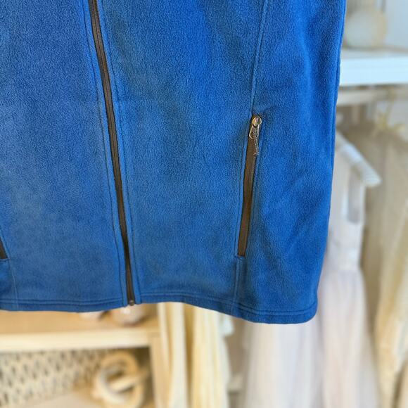 Eddie Bauer men’s sz. Large soft blue full zip vest layering preppy casual #4290 - Picture 5 of 9